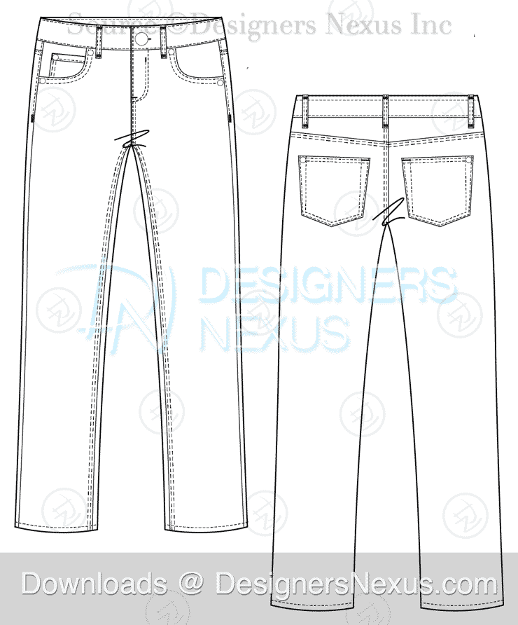 Free Downloads: Illustrator Pants Flat Sketches