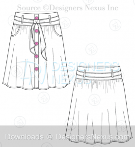 flat fashion sketch skirt 027 preview image