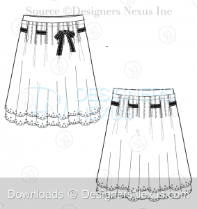flat fashion sketch skirt 029 preview image