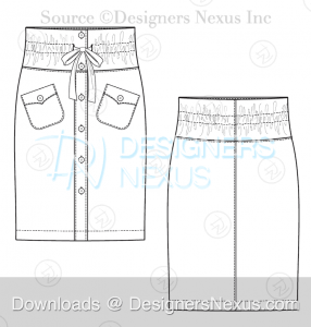 flat fashion sketch skirt 032 preview image