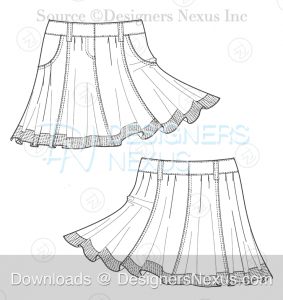 flat fashion sketch skirt 033 preview image