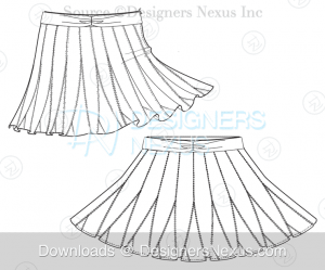flat fashion sketch skirt 034 preview image