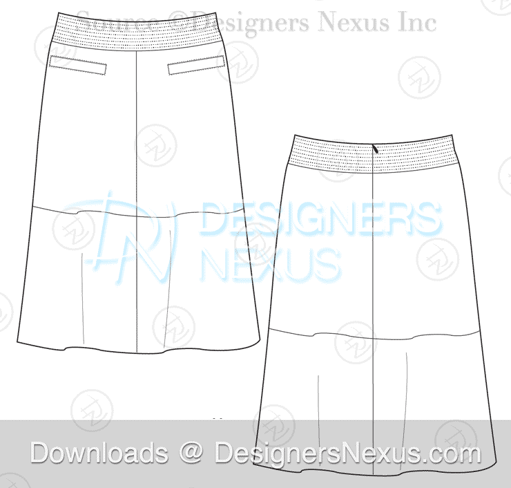 Free Downloads: Illustrator Skirt Flat Sketches