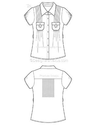 flat fashion sketch top 024 preview