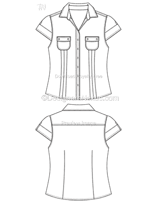 flat fashion sketch top 034 preview