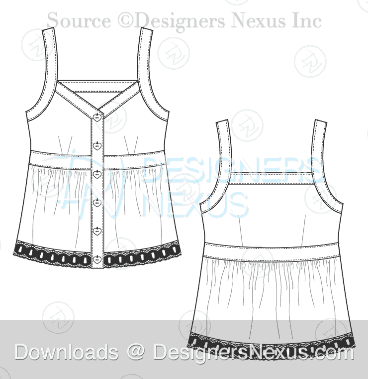 flat fashion sketch top 037 preview image