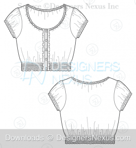 flat fashion sketch top 041 preview image