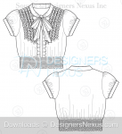 Illustrator Fashion Sketches Tops- Blouse Template 047 - download
