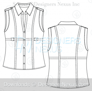 flat fashion sketch top 049 preview image