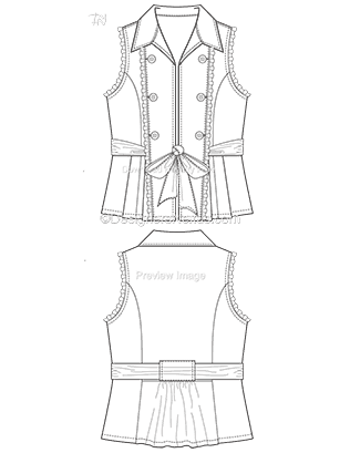 Preview flat fashion sketch vest 012