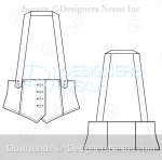 Flat Fashion Sketches: Vest Template 015 - Designers Nexus