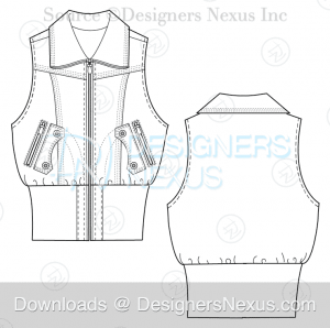 flat fashion sketch vest 027 preview image